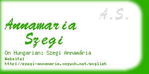 annamaria szegi business card